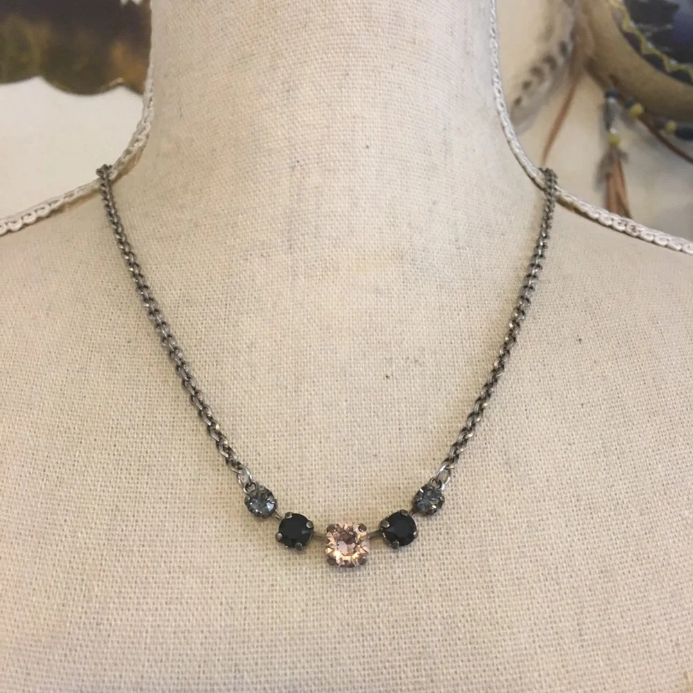 Made with Love multi tone glass stone necklace